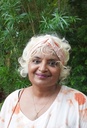 HAIRBAND, HEADBAND, PEACH, SHIBORI, SILK