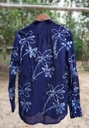 MAO LS SHIRT, BLUE, BATIK_FLOWERS, COTTON