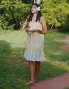 MERMAID STRAPPY DRESS, YELLOW, BATIK, COTTON