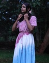 EVERYDAY DRESS, BLUE-PINK-WHITE, SHIBORI, COTTON