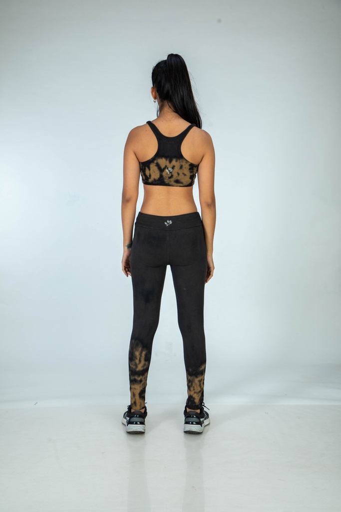 SPORTS BRA, BROWN-BLACK, HALF CRUSHING, COTTON