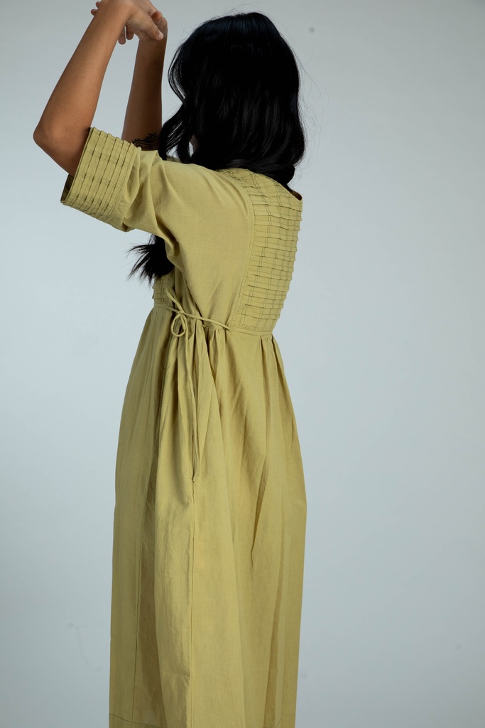 VINTAGE KURTA, LIGHT GREEN, PLAIN, COTTON
