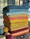 LARGE TOWEL, OCHRE, PLAIN, COTTON
