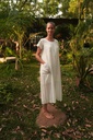 LAVANYA DRESS, WHITE, EMBROIDERY-CONE TREES, COTTON