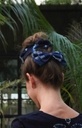 HAIRBAND, MEDIUM SCRUNCHIE, DARK BLUE, SHIBORI, COTTON