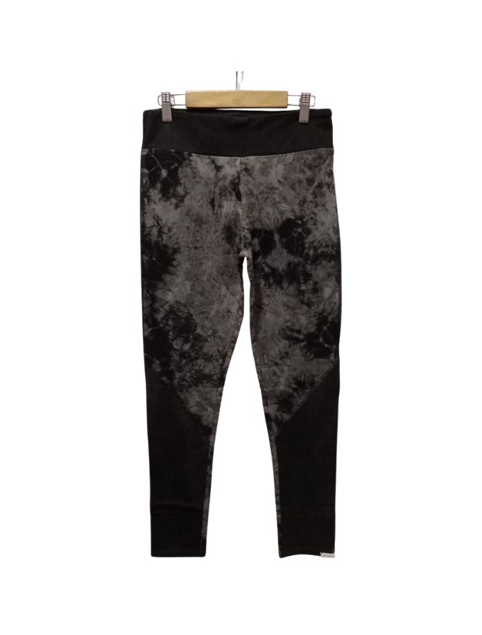 YOGA LEGGINGS, GREY-BLACK, SHIBORI, COTTON