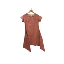SIDEDROP DRESS, DARK SAPPAN PINK, PLAIN, COTTON