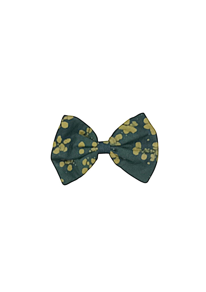 TUXEDO HAIRCLIP, SINGLE, SMALL, GREEN-YELLOW