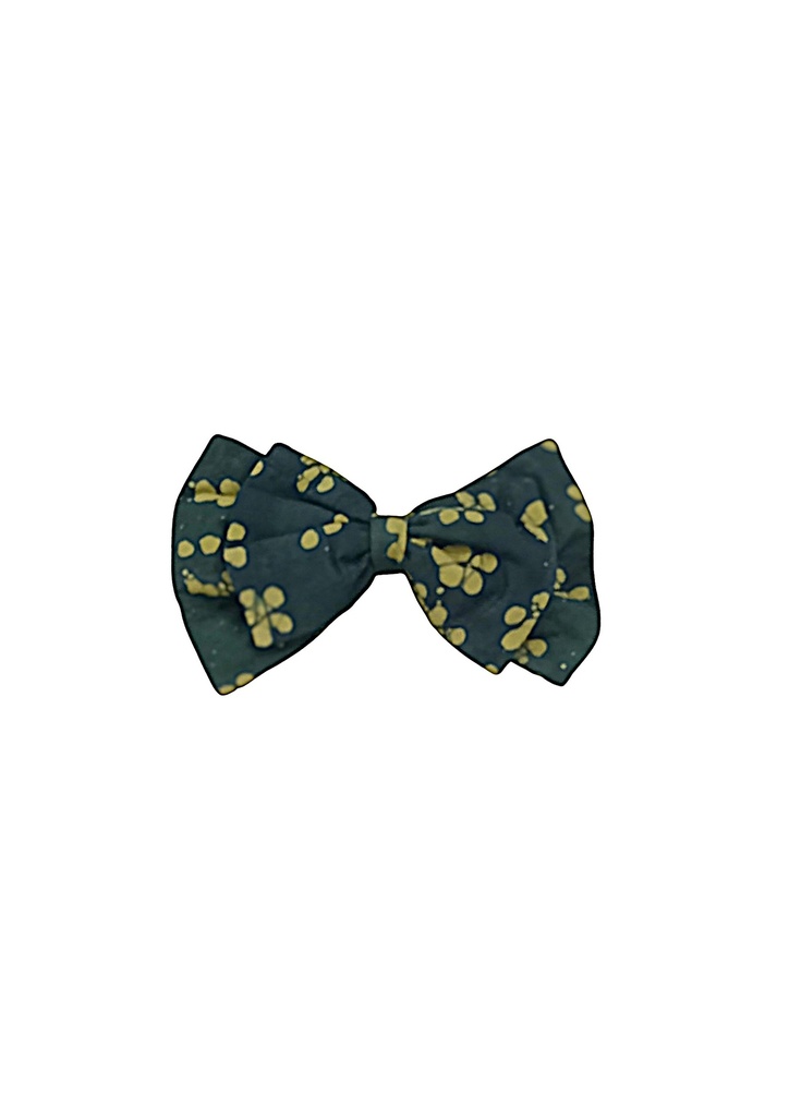 TUXEDO HAIRCLIP, DOUBLE, LARGE, GREEN-YELLOW