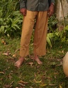 PYJAMA PANTS, OCHRE, PLAIN, COTTON