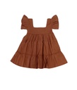 BABY PAA DRESS, BROWN, COTTON