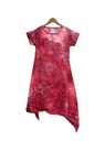 SIDEDROP DRESS, RED, BATIK FULL, COTTON