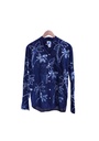 MAO LS SHIRT, BLUE, BATIK_FLOWERS, COTTON