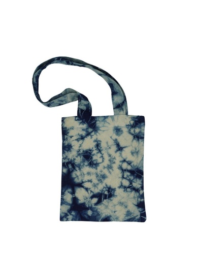 TOTE BAG, BLUE, SHIBORI CRUSHING, COTTON