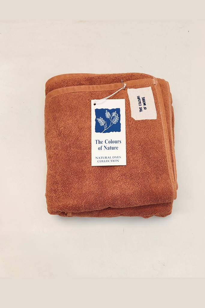 LARGE TOWEL, TERRACOTTA, PLAIN, COTTON