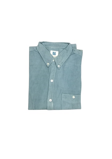 [SHI-MAS_LS-BL_62-BD-NON-COT_SL/L] MADRAS LS SHIRT, BLUE C062, BUTTON DOWN, COTTON