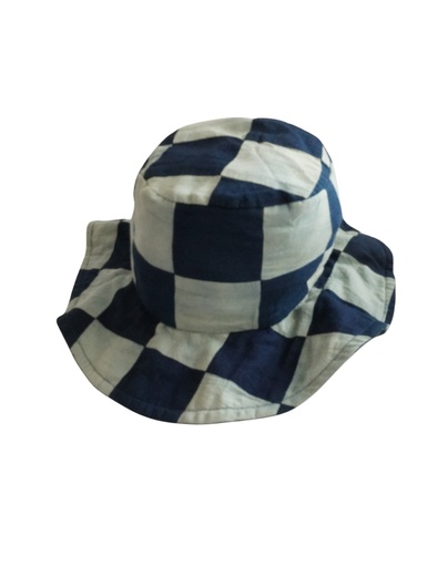 [HAT-BUC-BL_2-PW-COT/0S] BUCKET HAT, BLUE, PATCHWORK, COTTON