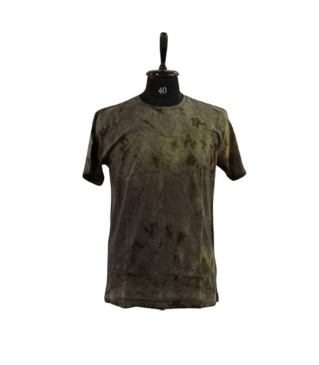 T-SHIRT, KHAKI, SHIBORI, COTTON