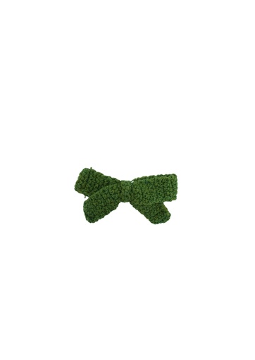 [HAC-CRO-TIE-GR] CROCHET HAIRCLIP, TIE, GREEN