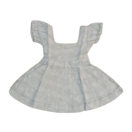 BABY PUFFY DRESS, BLUE, BATIK, COTTON