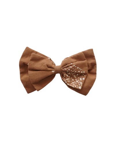 [HAC-TUX-2-L-BR_WH] TUXEDO HAIRCLIP, DOUBLE, LARGE, BROWN
