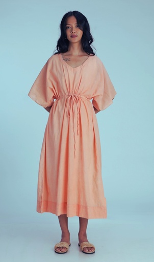 [KAF-MAX-PK-NON-COT/0S] MAXI STRING KAFTAN, PINK, COTTON